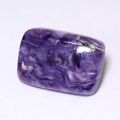 5.12 ct Violet Charoite Stone, Natural Charoite in Cushion Cabochon Shape for Sale