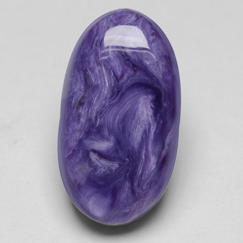 6.17 ct Violet Charoite Gemstone, Charoite Gem in Oval Cabochon Shape for Sale.