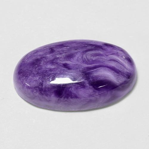 6.23 ct Violet Charoite Gemstone, Charoite Gem in Oval Cabochon Shape for Sale.