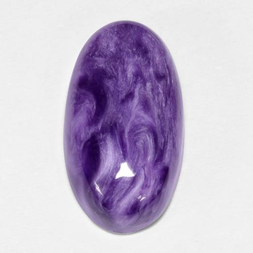 6.23 ct Violet Charoite Stone, Natural Charoite in Oval Cabochon Shape for Sale