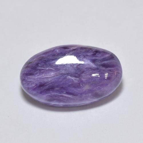 4.56 ct Violet Charoite Gemstone, Charoite Gem in Oval Cabochon Shape for Sale.