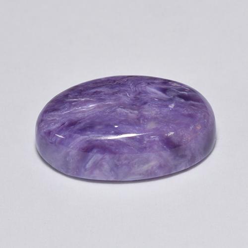 4.56 ct Violet Charoite Stone, Natural Charoite in Oval Cabochon Shape for Sale