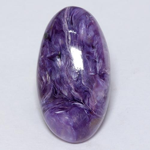 5.12 ct Violet Charoite Gemstone, Charoite Gem in Oval Cabochon Shape for Sale.