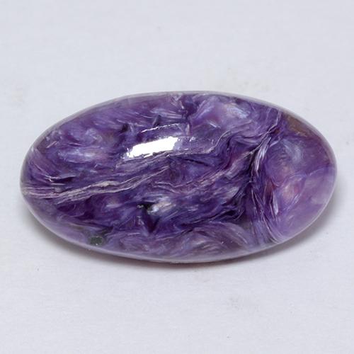 5.12 ct Violet Charoite Stone, Natural Charoite in Oval Cabochon Shape for Sale
