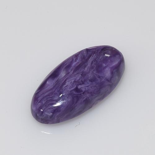 4.14 ct Violet Charoite Stone, Natural Charoite in Oval Cabochon Shape for Sale