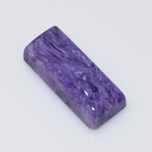 7.36 ct Violet Charoite Gemstone, Charoite Gem in Baguette Cabochon Shape for Sale.