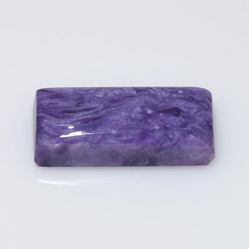 7.36 ct Violet Charoite Stone, Natural Charoite in Baguette Cabochon Shape for Sale