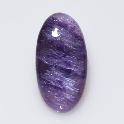 6.77 ct Violet Charoite Gemstone, Charoite Gem in Oval Cabochon Shape for Sale.