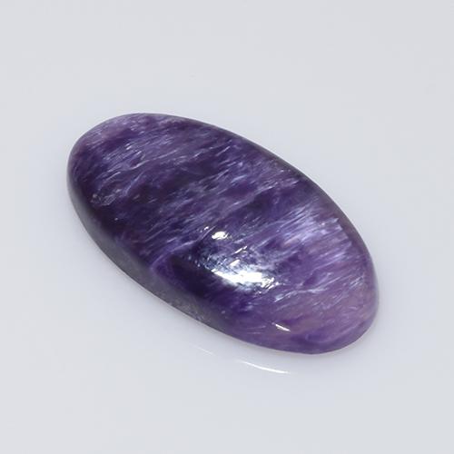6.77 ct Violet Charoite Stone, Natural Charoite in Oval Cabochon Shape for Sale