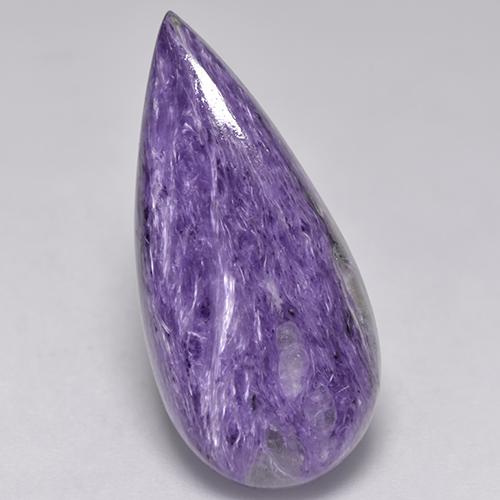 11.04 ct Violet Charoite Stone, Natural Charoite in Pear Cabochon Shape for Sale