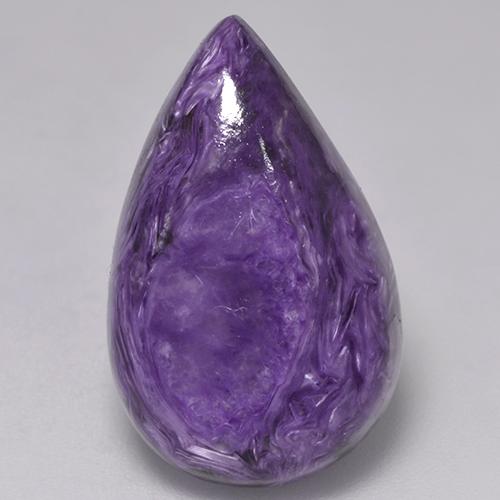 Violet foncé Charoïte gemme - 12.4ct Poire cabochon (ID: 527395)
