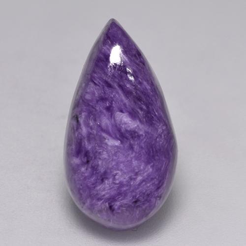 6.47 ct Violet Charoite Gemstone, Charoite Gem in Pear Cabochon Shape for Sale.