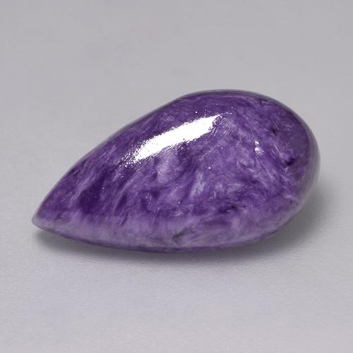 6.47 ct Violet Charoite Stone, Natural Charoite in Pear Cabochon Shape for Sale