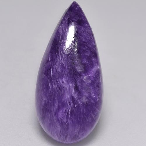 9.88 ct Violet Charoite Stone, Natural Charoite in Pear Cabochon Shape for Sale