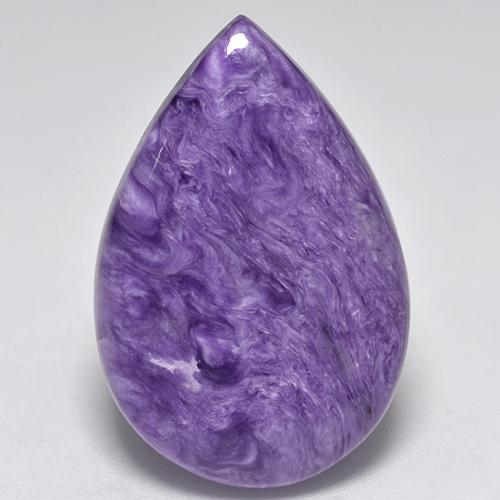 13.87 ct Violet Charoite Stone, Natural Charoite in Pear Cabochon Shape for Sale