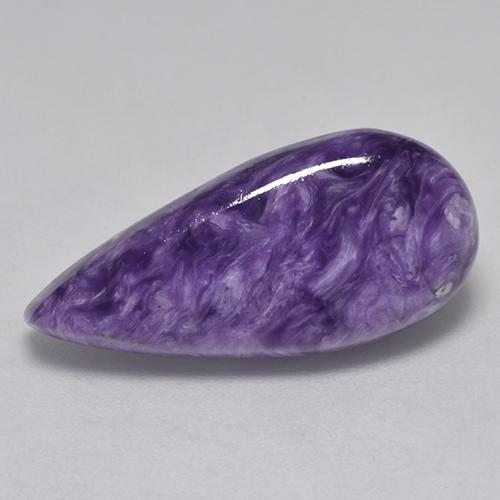 Velvet Purple Violet Чароит Камень - 7.5ct Груша Кабошон (ID: 527574)
