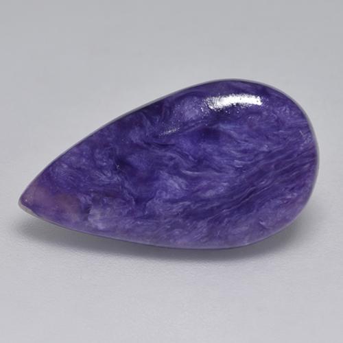 5.87 ct Violet Charoite Stone, Natural Charoite in Pear Cabochon Shape for Sale