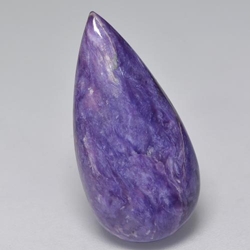 Medium Violet Чароит Камень - 5.9ct Груша Кабошон (ID: 528151)