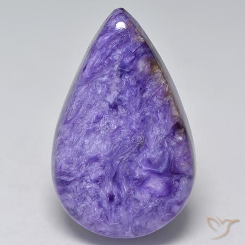 12.06 ct Pear Charoite, 21.6 x 13.8 mm From Russia, Photo A