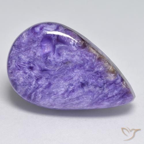 12.06 ct Violet Charoite Stone, Natural Charoite in Pear Cabochon Shape for Sale