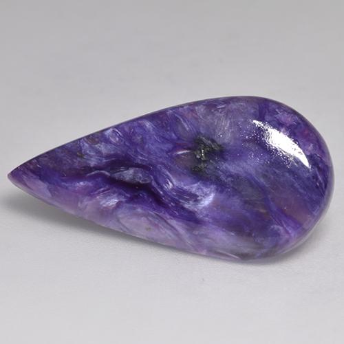 10.05 ct Violet Charoite Stone, Natural Charoite in Pear Slice Shape for Sale