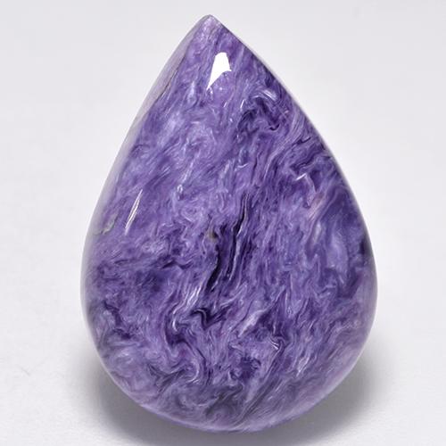 12.88 ct Violet Charoite Gemstone, Charoite Gem in Pear Cabochon Shape for Sale.