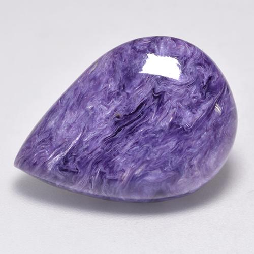 12.88 ct Violet Charoite Stone, Natural Charoite in Pear Cabochon Shape for Sale
