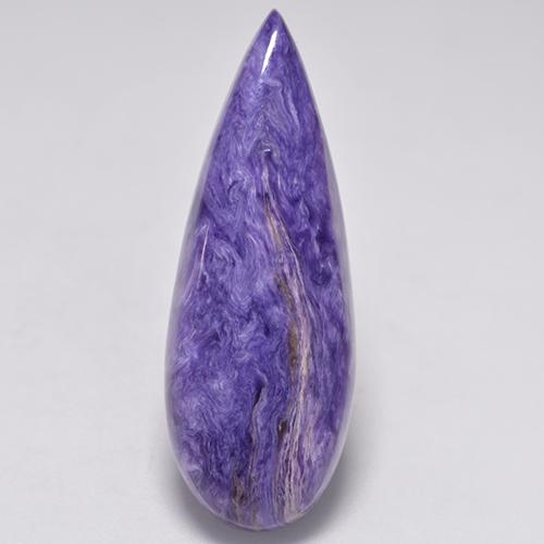 Velvet Purple Violet Charoite Gem - 11.8ct Cabochon pera (ID: 528841)
