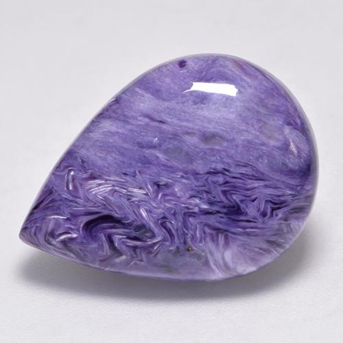 Light Velvet Purple Violet Charoite Gem - 13ct Pear Cabochon (ID: 528842)