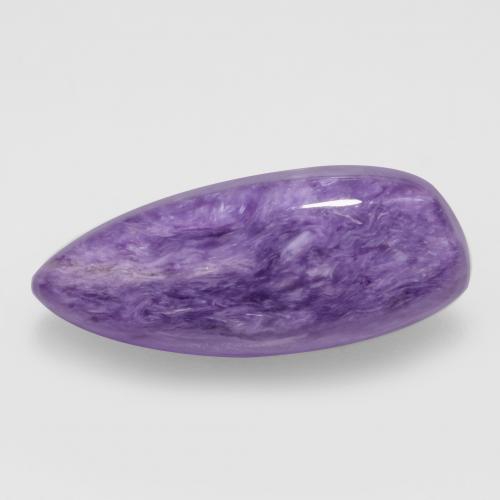 Medium Violet Charoite Gem - 5.4ct Cabochon fantasia (ID: 548550)