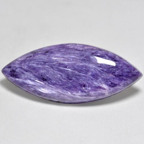 12.07 ct Violet Charoite Gemstone, Charoite Gem in Marquise Cabochon Shape for Sale.