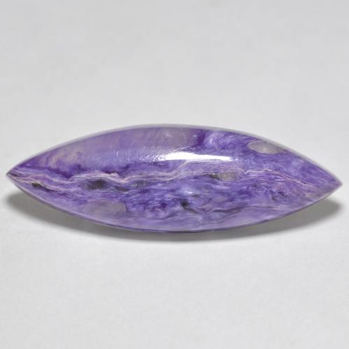 Light Velvet Purple Violet Charoite Gem - 7.8ct Marquise Cabochon (ID: 566703)