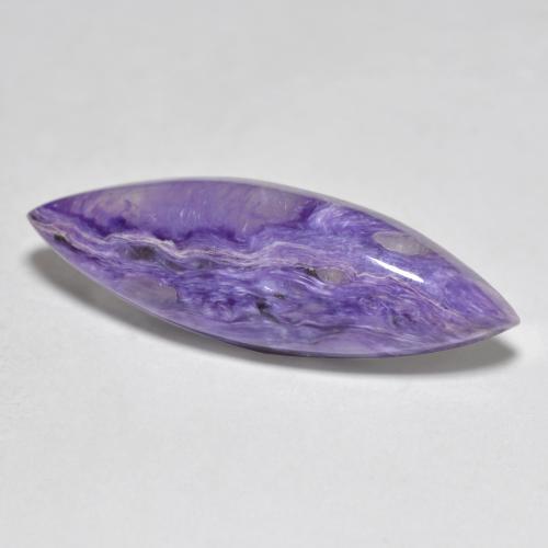 7.83 ct Violet Charoite Stone, Natural Charoite in Marquise Cabochon Shape for Sale
