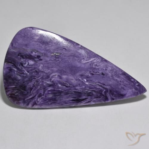 76.47 ct Violet Charoite Stone, Natural Charoite in Pear Cabochon Shape for Sale