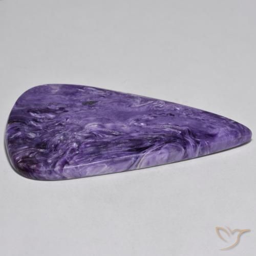Charoite Gemstone in 58.5 x 32.4 mm Size for Sale, Charoite Stone in Mauve Violet Color