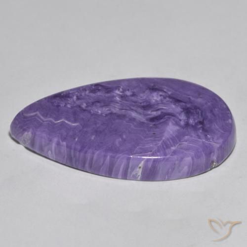 Charoite Gemstone in 40.1 x 25.8 mm Size for Sale, Charoite Stone in Medium Violet Color