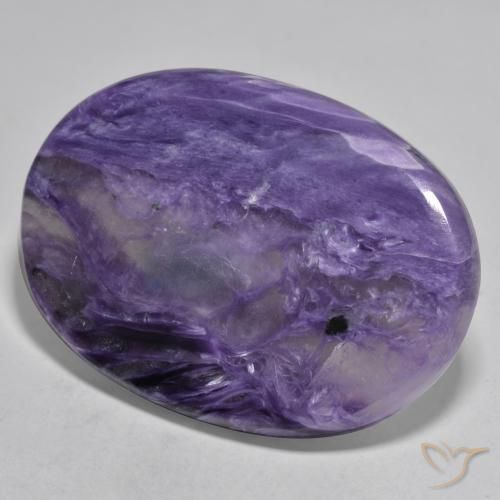 65.30 ct Violet Charoite Stone, Natural Charoite in Oval Cabochon Shape for Sale