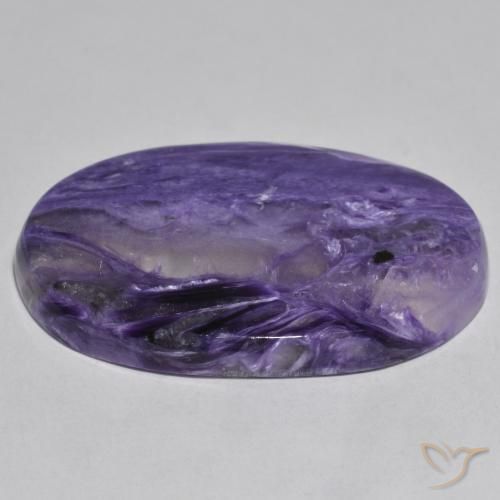 Charoite Gemstone in 42.7 x 40.4 mm Size for Sale, Charoite Stone in Deep Violet Color