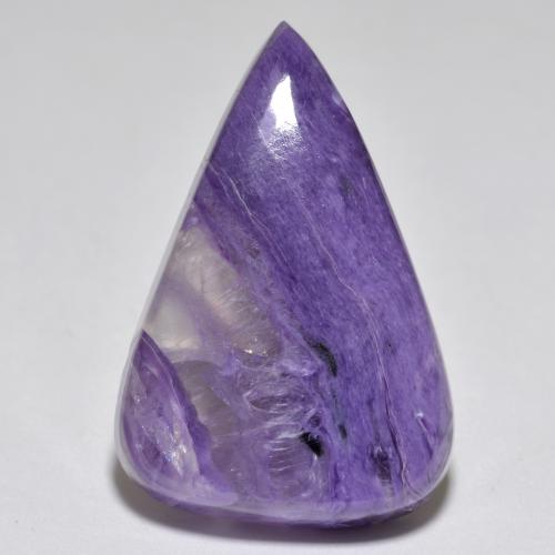 Violeta oscuro medio Charoita Gema - 21.8ct Cabujón Pera (ID: 567094)