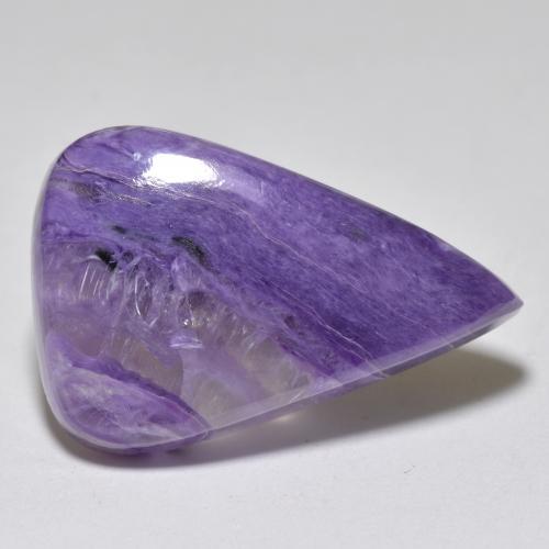 21.84 ct Violet Charoite Stone, Natural Charoite in Pear Cabochon Shape for Sale