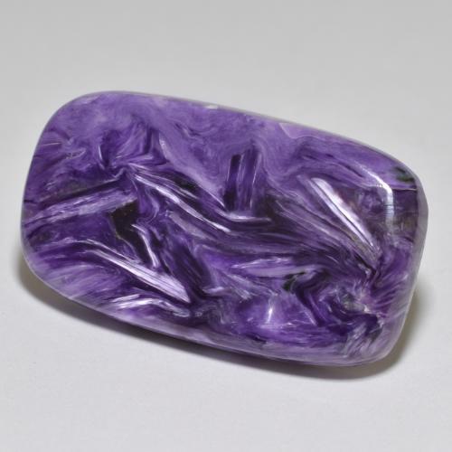 Violeta oscuro Charoita Gema - 32.7ct Cabujón forma Cojín (ID: 567098)