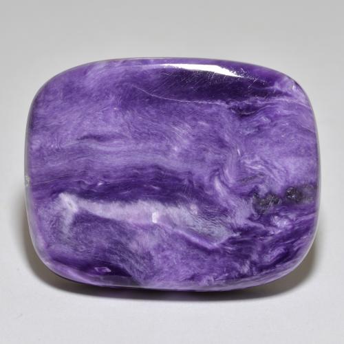 Velvet Purple Violet Charoite Gem - 44.8ct Cushion Cabochon (ID: 567100)