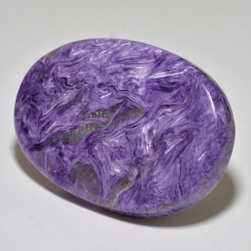 Deep Violet Charoite Gem - 57.7ct Oval Cabochon (ID: 567104)