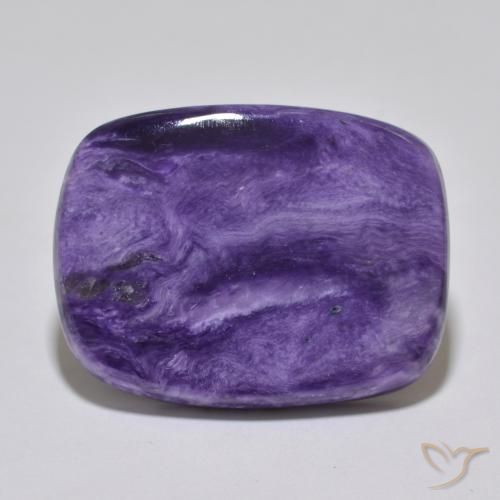 Velvet Purple Violet Charoite Gem - 41ct Cushion Cabochon (ID: 567267)
