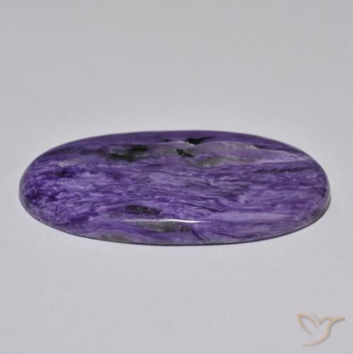 Charoite Gemstone in 45.2 x 27 mm Size for Sale, Charoite Stone in Medium Violet Color