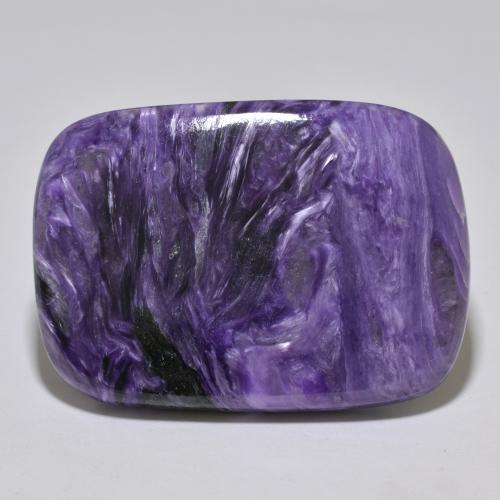 Medium Violet Charoite Gem - 80.3ct Cushion Cabochon (ID: 567269)