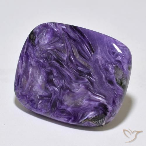38.10 ct Violet Charoite Stone, Natural Charoite in Cushion Cabochon Shape for Sale