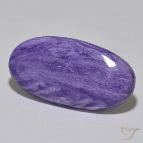 30.82 ct Violet Charoite Stone, Natural Charoite in Oval Cabochon Shape for Sale
