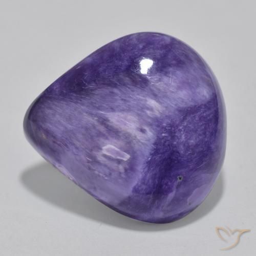 12.93 ct Violet Charoite Stone, Natural Charoite in Pear Cabochon Shape for Sale