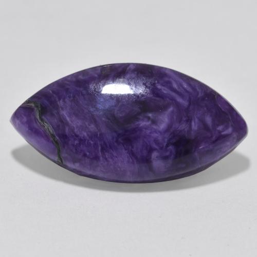Темно-фиолетовый Чароит Камень - 10.9ct Огранка Маркиза Кабошон (ID: 567287)